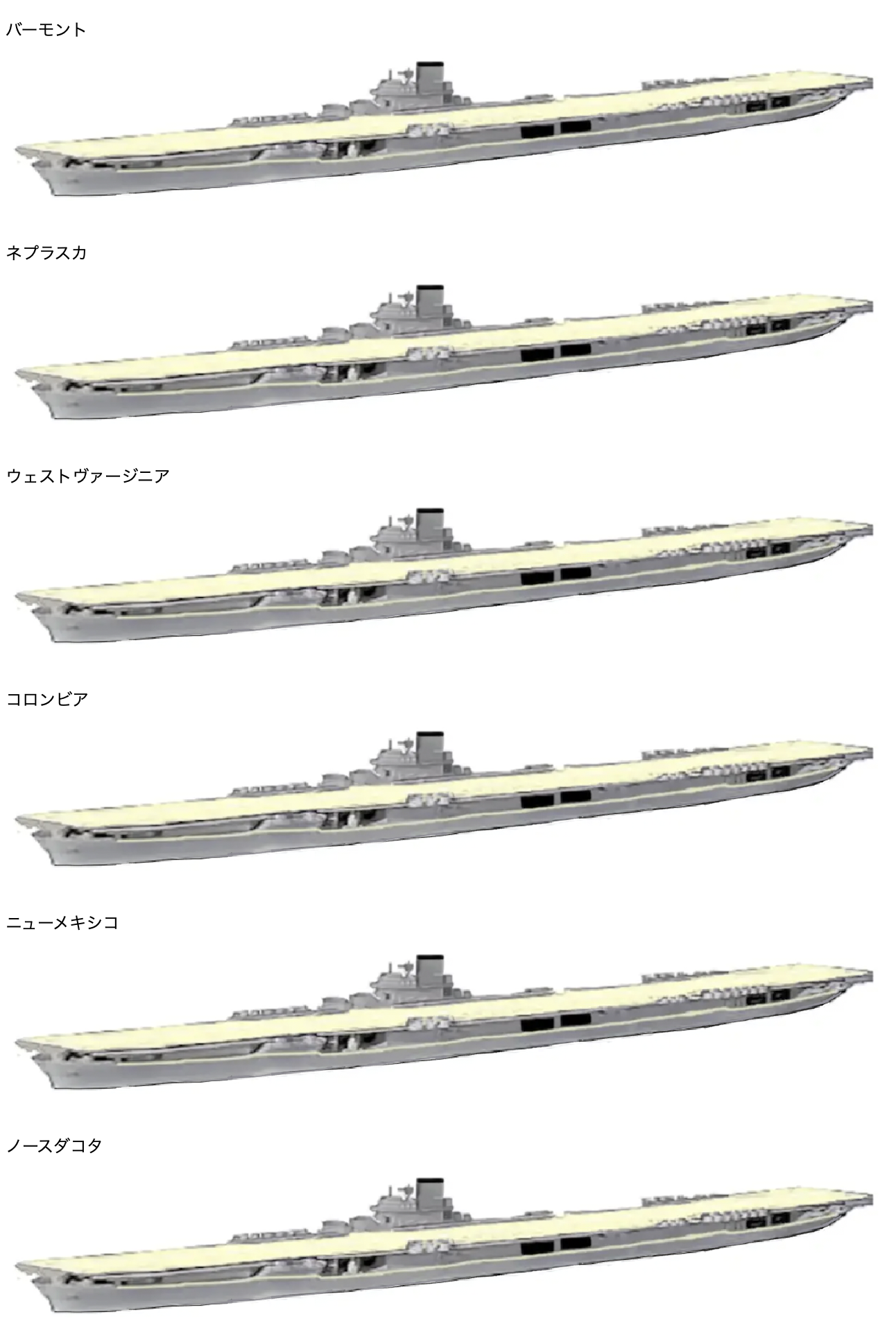 物語ミニスカ美少女 米超重空母バーモント級