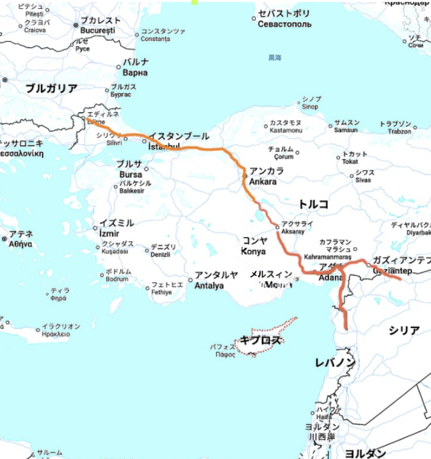 物語ミニスカ美少女M トルコ縦断作戦 侵攻図